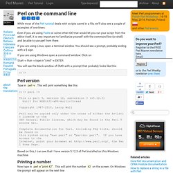 Perl on the command line