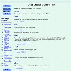 Perl String Functions