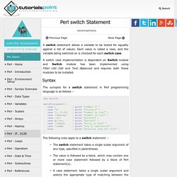 Perl switch Statement