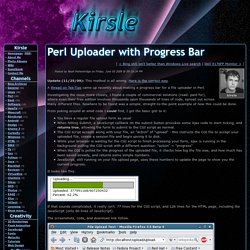 Perl Uploader with Progress Bar - Kirsle.net