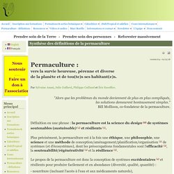 Synthèse des définitions de la permaculture
