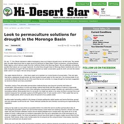 Look to permaculture solutions for drought in the Morongo Basin - Hi-Desert Star: Letters To Editor