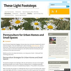Permaculture for Urban Homes and Small Spaces