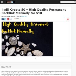 I will Create 50 + High Quality Permanent Backlink Manually for $10 : Pritam123