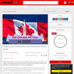 Ways to get Canada Permanent Resident Visa in 2020