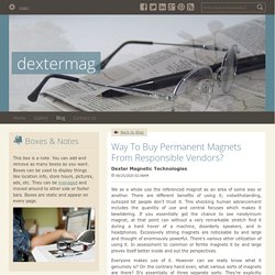 Way To Buy Permanent Magnets From Responsible Vendors?