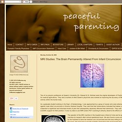 MRI Studies: The Brain Permanently Altered From Infant Circumcision