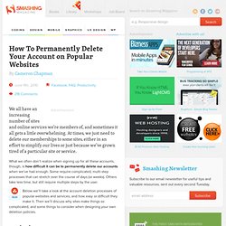 How To Permanently Delete Your Account on Popular Websites - Smashing Magazine
