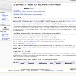 Loi permettant l'accès aux documents administratifs - Wiki NosDonnées.