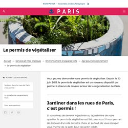 Un permis pour végétaliser Paris – Paris.fr