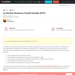 Le Permis Vacances-Travail Canada (PVT)