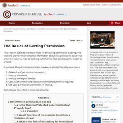 The Basics of Getting Permission - Copyright Overview by Rich Stim - Stanford Copyright and Fair Use Center