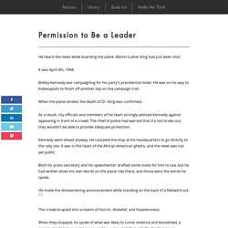Permission to Be a Leader