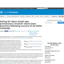 Asking for Open Graph app permissions: Involver shares best practices following success of Ad Meter campaign