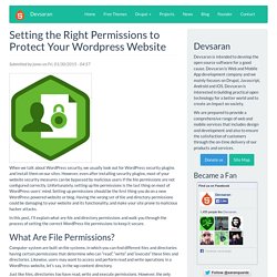 Right Permissions to Protect Your Wordpress Website