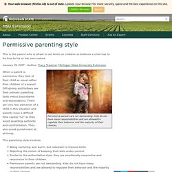 Permissive parenting style - MSU Extension