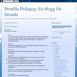 Pernilla Pedagog: En blogg för lärande: Mall för talanalys