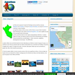 PEROU : Géographie et tourisme au Pérou