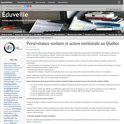 Persévérance scolaire et action territoriale au Québec