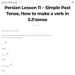 Persian Lesson 11 - Simple Past Tense, How to make a verb in S.P.tense