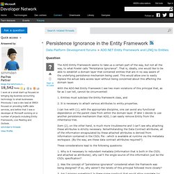 Persistence Ignorance in the Entity Framework