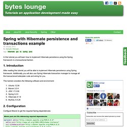 Spring with Hibernate persistence and transactions example - byteslounge.com