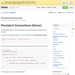 PersistentConnection · SignalR/SignalR Wiki