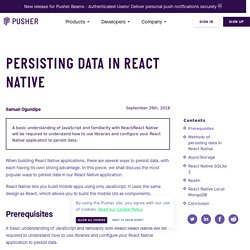 Persisting data in React Native