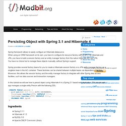 Persisting Object with Spring 3.1 and Hibernate 4