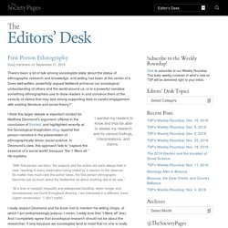 First Person Ethnography - The Editors' Desk