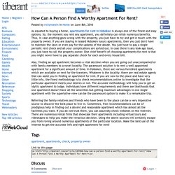 How Can A Person Find A Worthy Apartment For Rent?