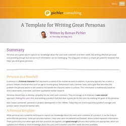 A Persona Template for Agile Product Management