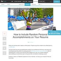 How to Put Personal Accomplishments on a Resume