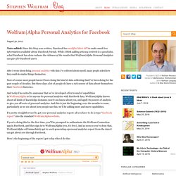 Alpha Personal Analytics for Facebook—Wolfram