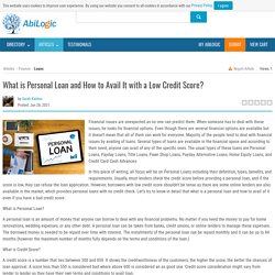 What is Personal Loan and How to Avail It with a Low Credit Score?