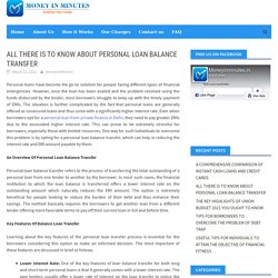 All There Is To Know About Personal Loan Balance Transfer