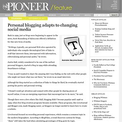 Whitman news, delivered. » Personal blogging adapts to changing social media