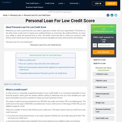 Get Poor Cibil Personal Loan