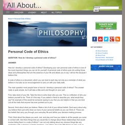 Personal Code of Ethics