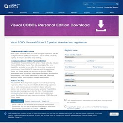 Visual COBOL Personal Edition 2.3 product download and registration - Micro Focus