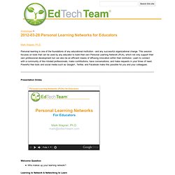2012-03-28 Personal Learning Networks for Educators