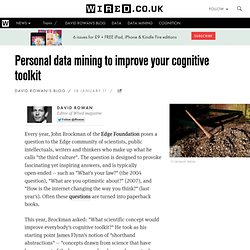Personal data mining to improve your cognitive toolkit
