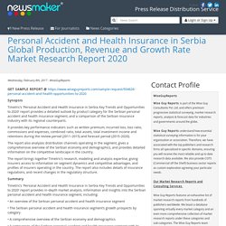 Personal Accident and Health Insurance in Serbia Global Production, Revenue and Growth Rate Market Research Report 2020