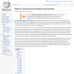 History of personal learning environments
