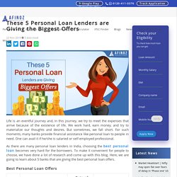 Top 5 Personal Loan Lenders are Giving the Biggest Offers - Afinoz