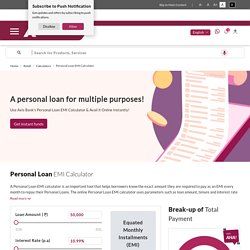 Personal Loan EMI Calculator - Axis Bank