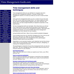 Personal time management skills and techniques