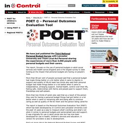 POET © - Personal Outcomes Evaluation Tool - In Control