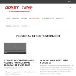 Personal Effects Shipment – GOGET GROUP LOGISTICS