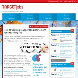 How to write a great personal statement for a teaching job